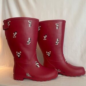 Torrid Disney Mickey & Minnie Red rain boots mid calf size 10WW NEW*